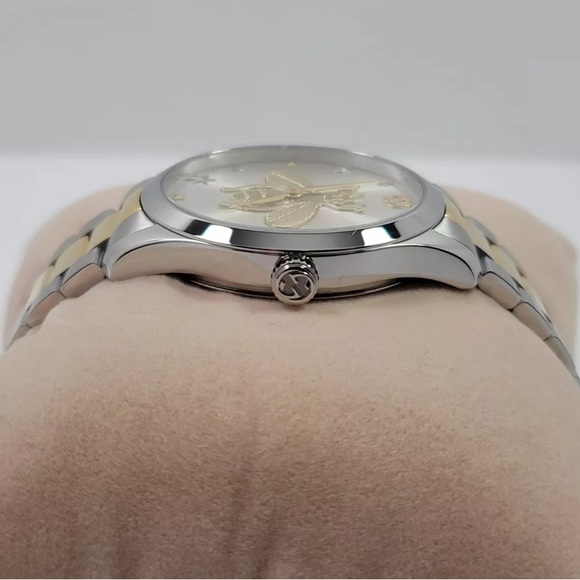 Gucci G-Timeless SWISS Quartz Bee Dial Two Tone Stainless Steel Watch YA1264131 - Picture 4 of 10